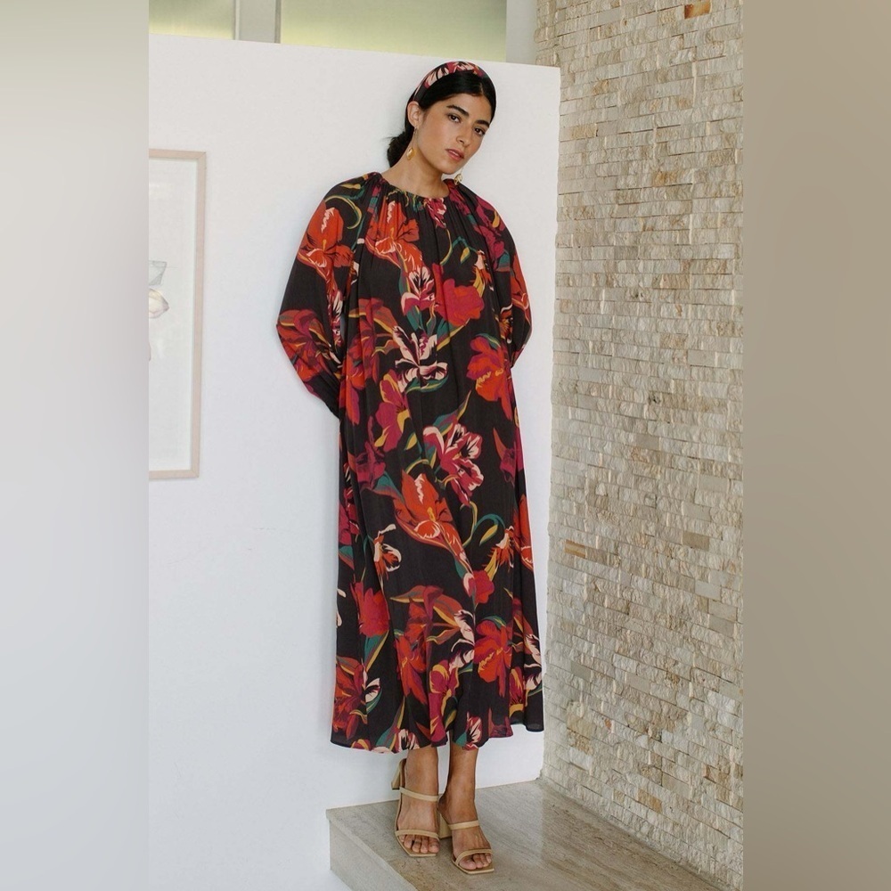 Rachel Pally / Cosette Long Sleeve Dress floral tulip maxi medium M